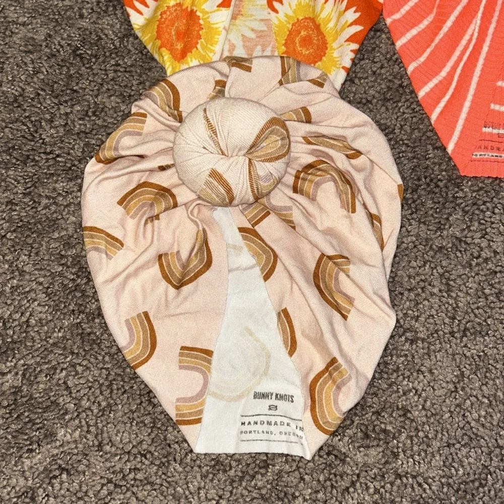 Bunny Knots size small 6-12m baby turban hats bundle!!
